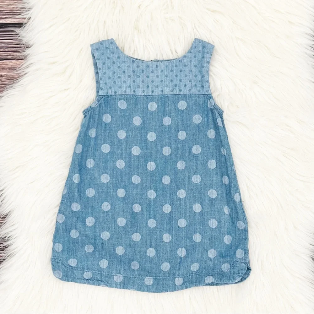Baby Gap Chambray Polka Dot Dress
